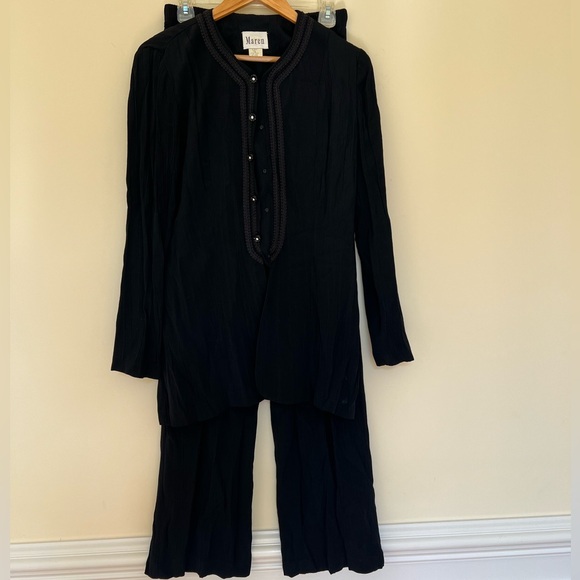 Flowy Matching Black Pants Set - Picture 1 of 4